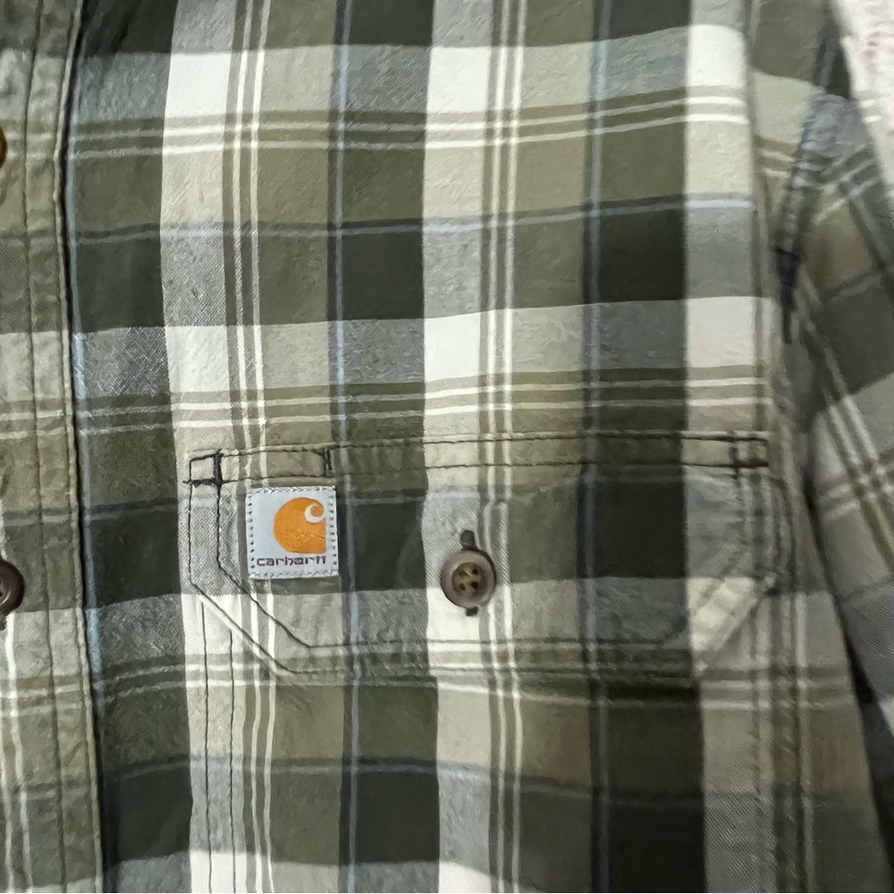 Carhartt relaxed fit mens plaid collared button down long sleeve size medium - Picture 4 of 6